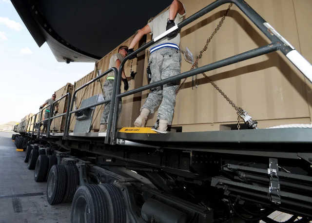 Airmen from the 386th Expeditionary Logistics Readiness Squadron Aerial Port prepare to push pallets of cargo from a K-loader onto a waiting C-17 Globemaster III at an undisclosed air base here Nov. 3, 2010. A K-loader is a specialized flat-bed truck designed to transport multiple pallets of cargo f. How to start moving company operations: eight stages to opening